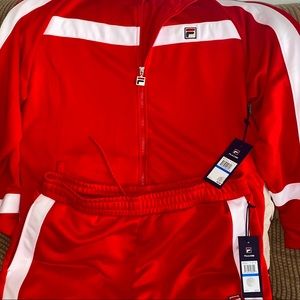 Fila Red and White Sweatsuit Set